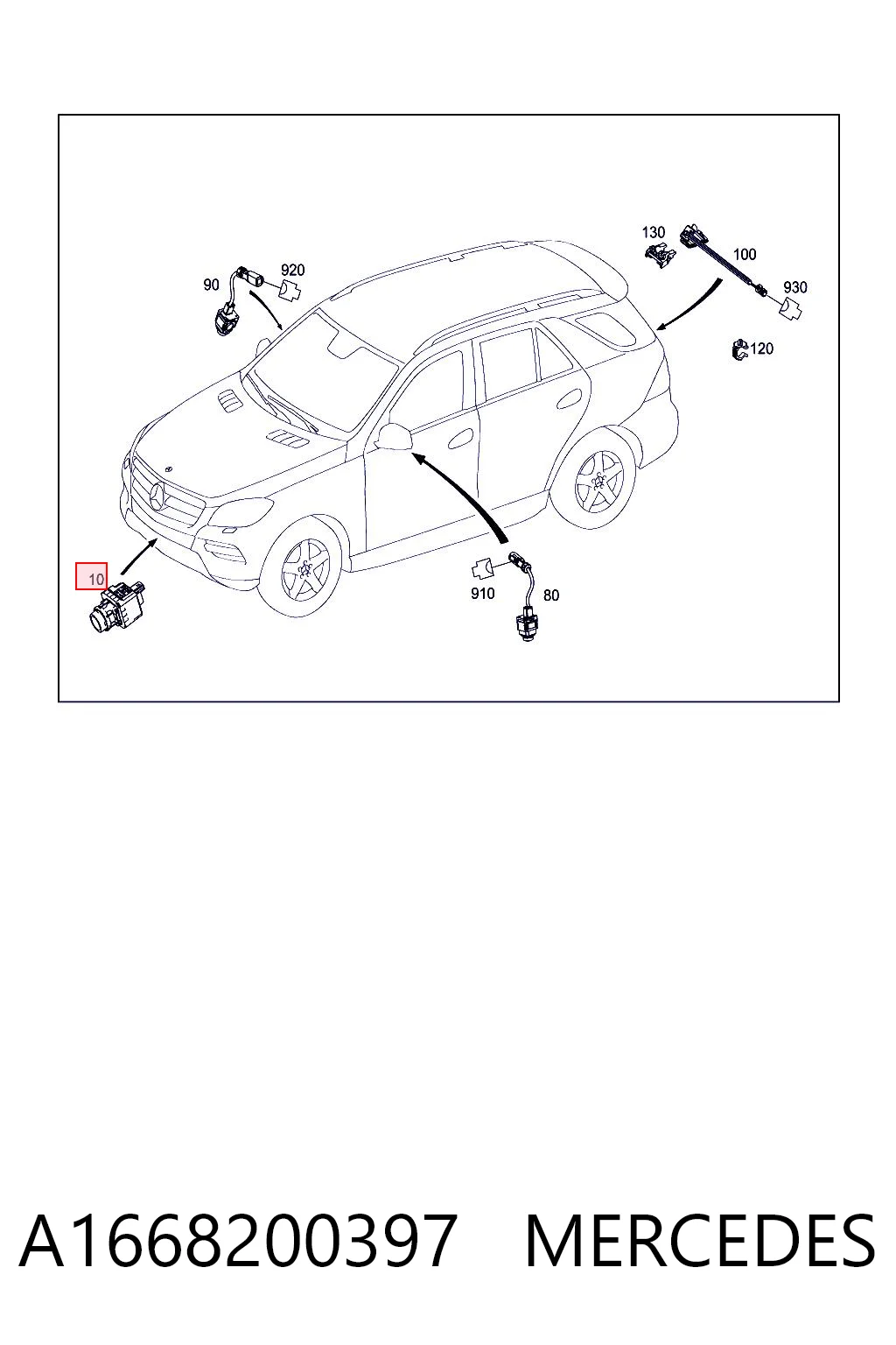 A1668200397 Mercedes Câmara do sistema para asseguramento de visibilidade