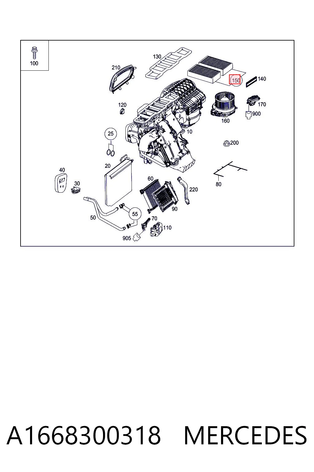 A1668300318 Mercedes Filtro de salão