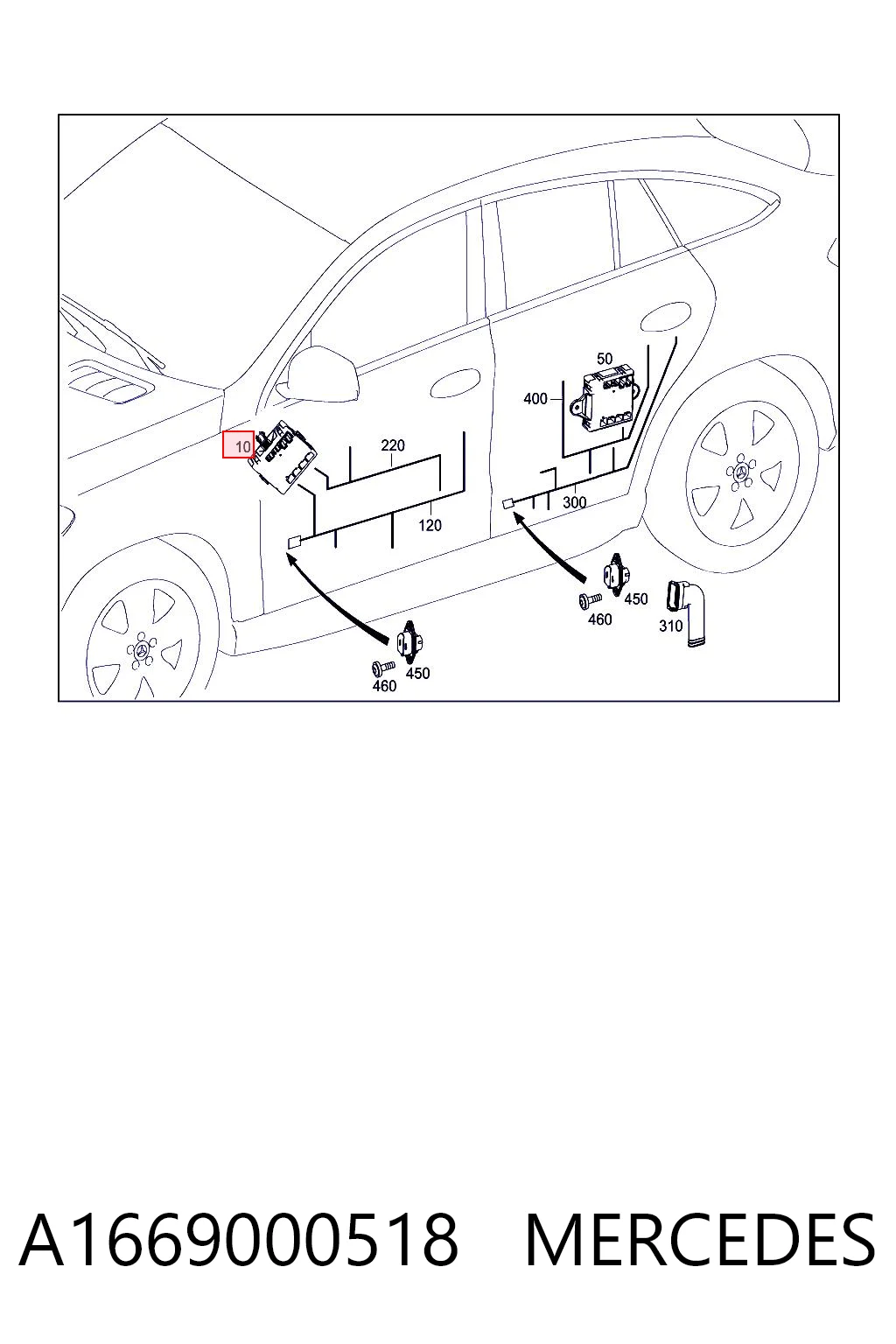 A1669000518 Mercedes Módulo de conforto da porta dianteira