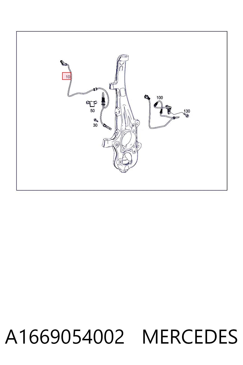 A1669054002 Mercedes Sensor dianteiro de ABS
