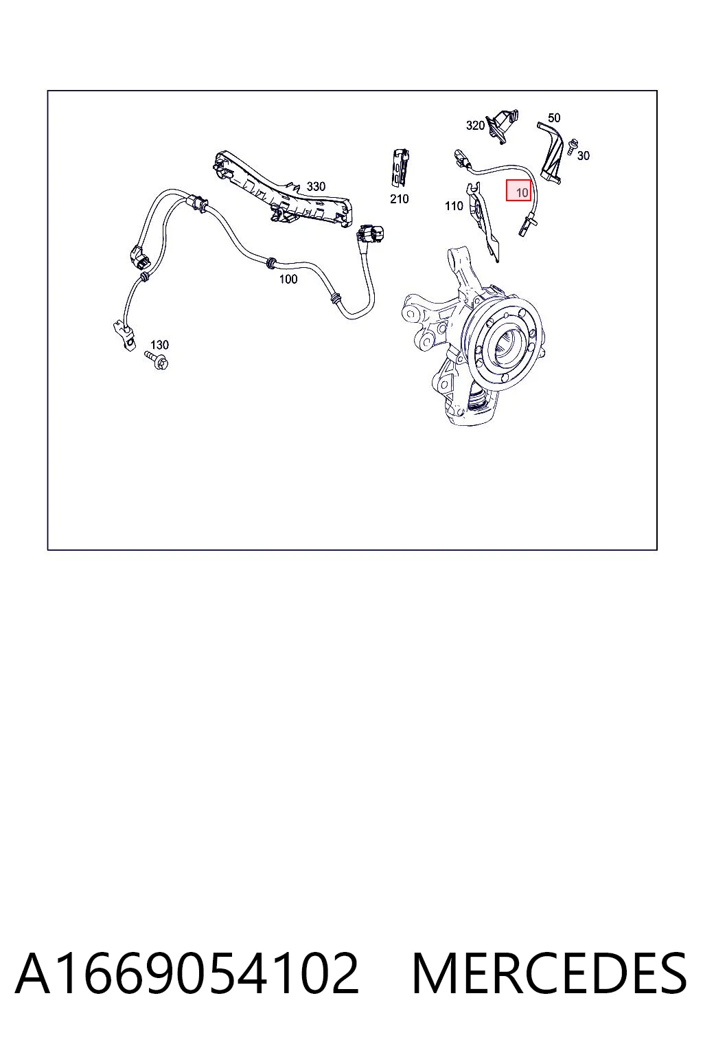 A1669054102 Mercedes Sensor ABS traseiro