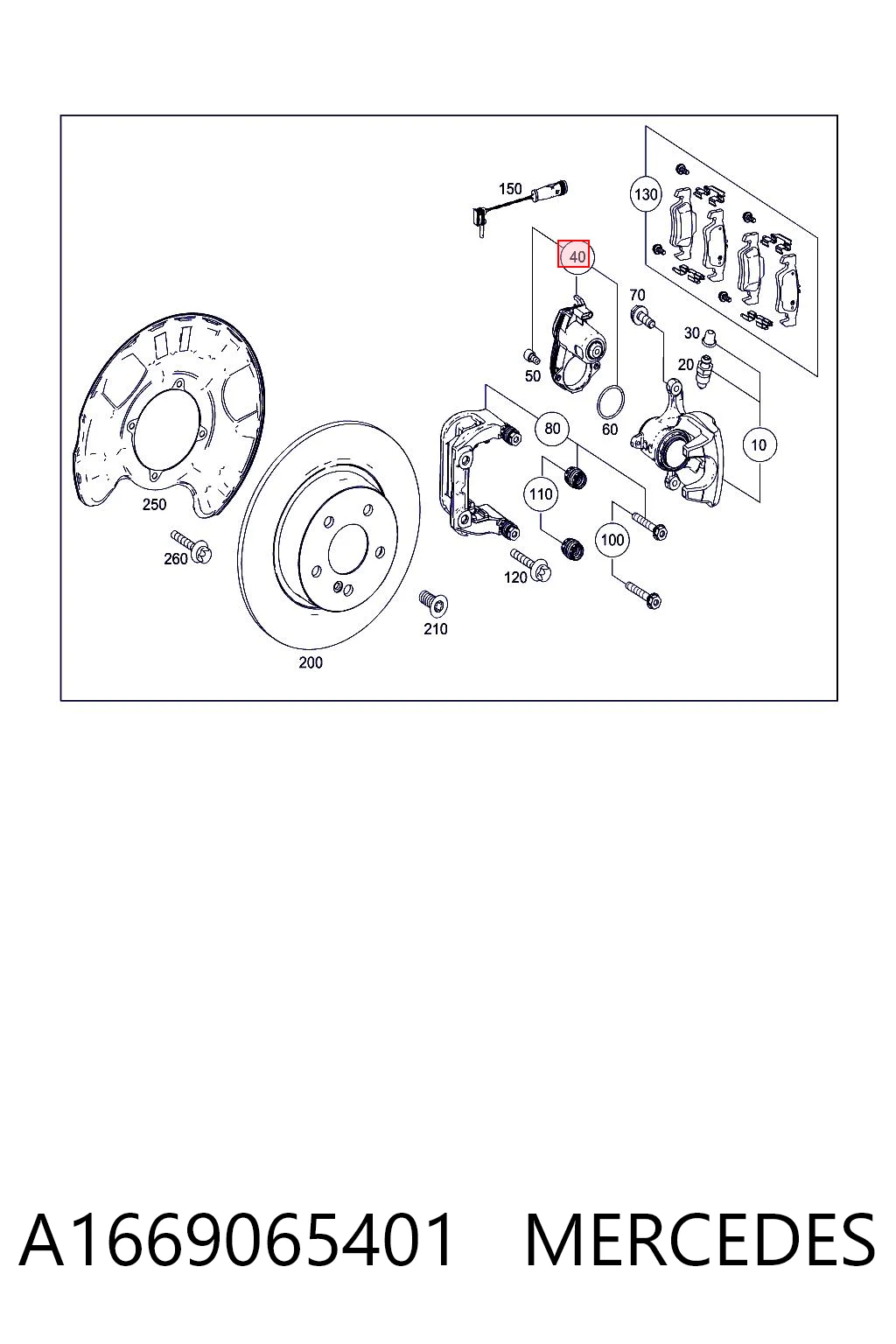 A1669065401 Mercedes Motor de acionamento do freio de suporte traseiro