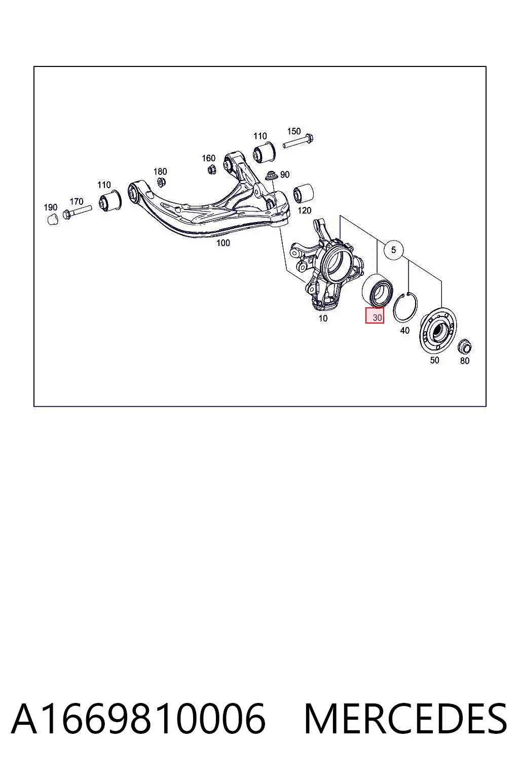 A1669810006 Mercedes Rolamento de cubo dianteiro