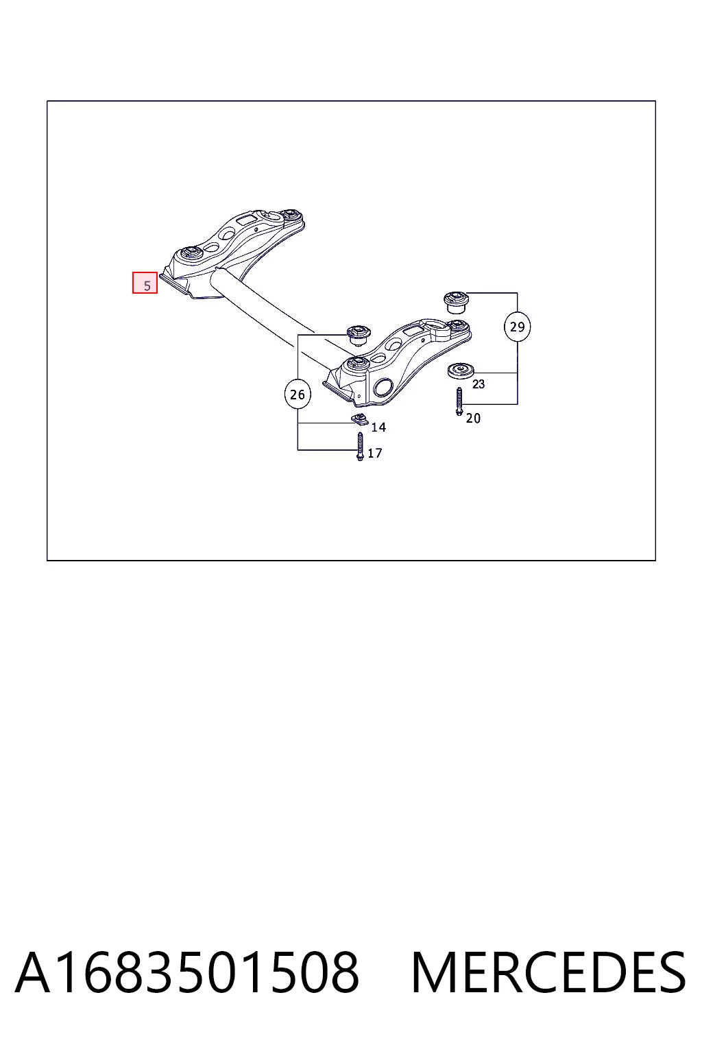 Viga de suspensão traseira (plataforma veicular) Mercedes A  W168 ao melhor preço