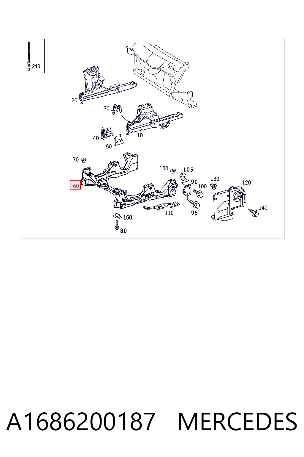 Viga de suspensão dianteira (plataforma veicular) para Mercedes A  W168