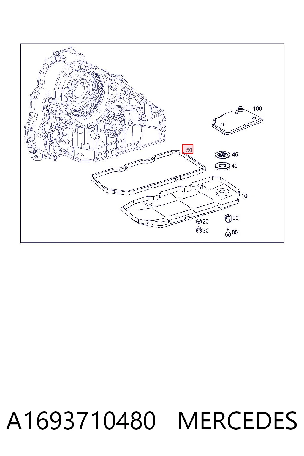 A1693710480 Mercedes Vedante de panela da Caixa Automática de Mudança/Caixa Mecânica de Mudança