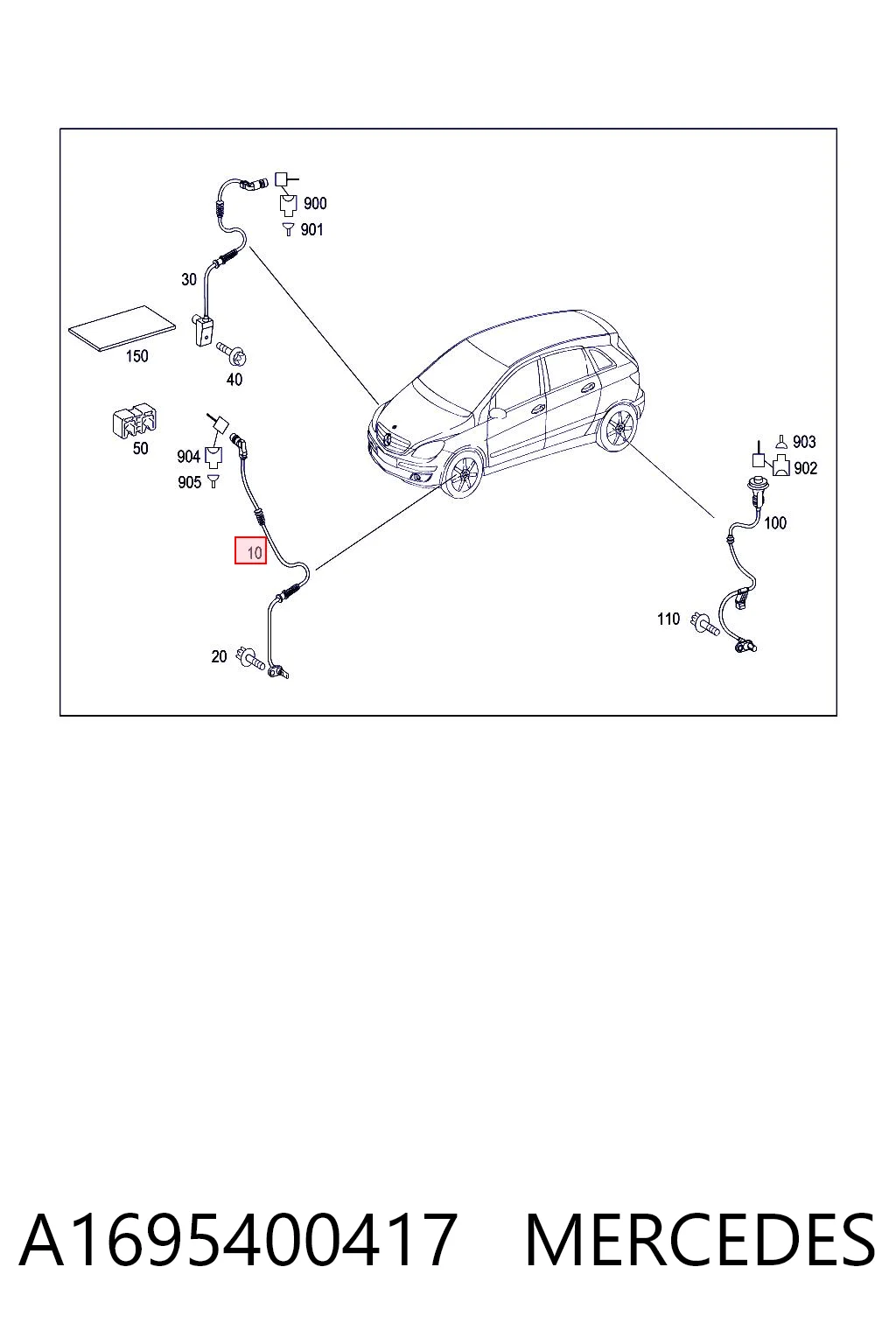 A1695400417 Mercedes Sensor dianteiro de ABS