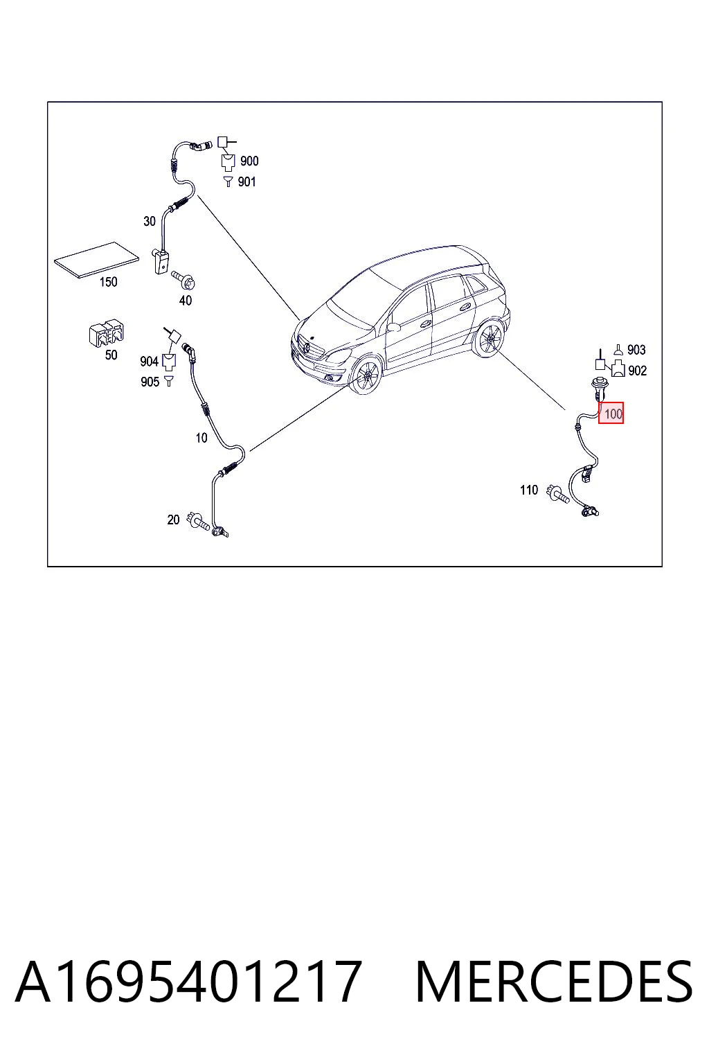 A1695401217 Mercedes Sensor ABS traseiro