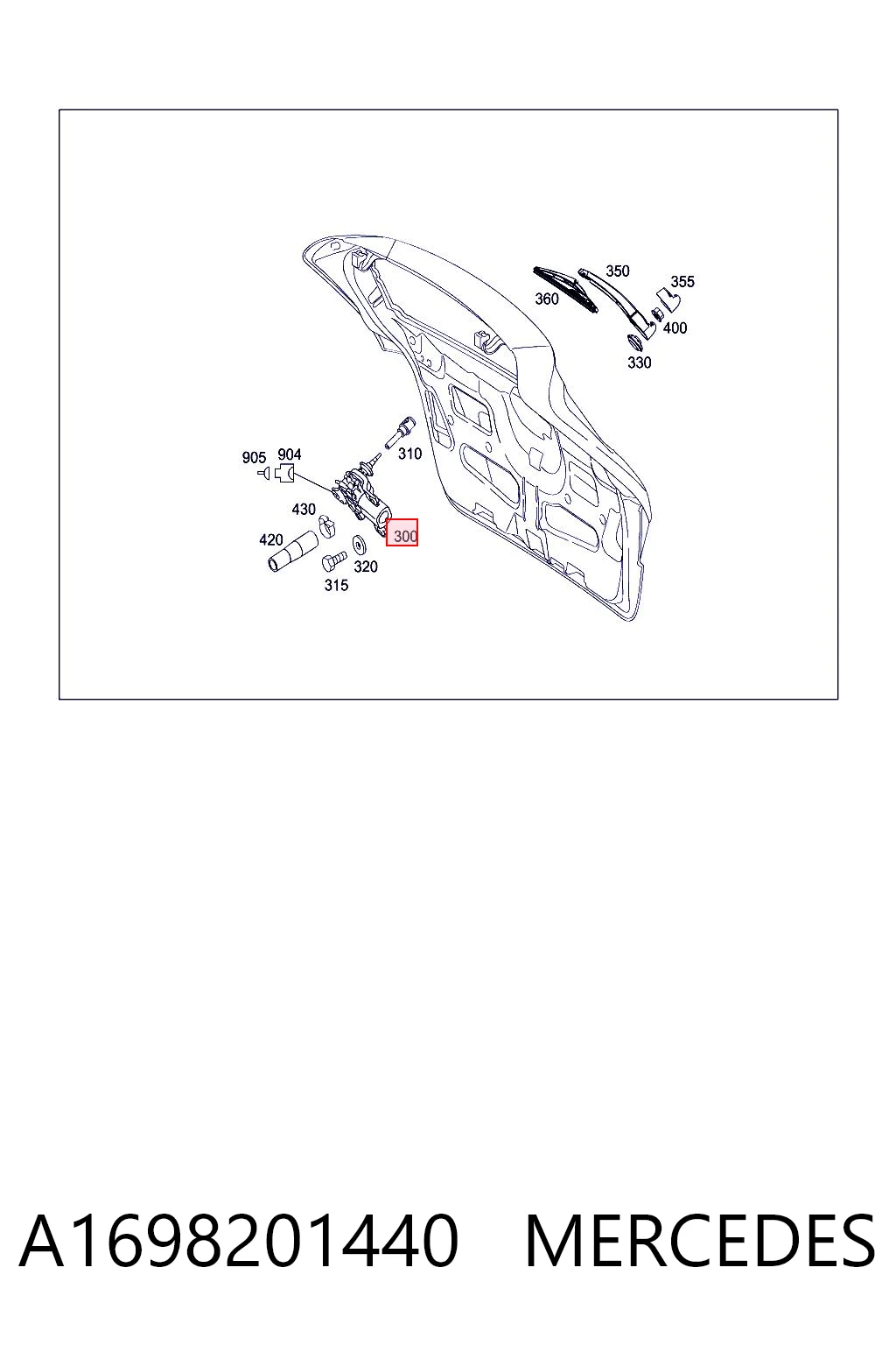 A1698201440 Mercedes Motor de limpador pára-brisas de vidro traseiro