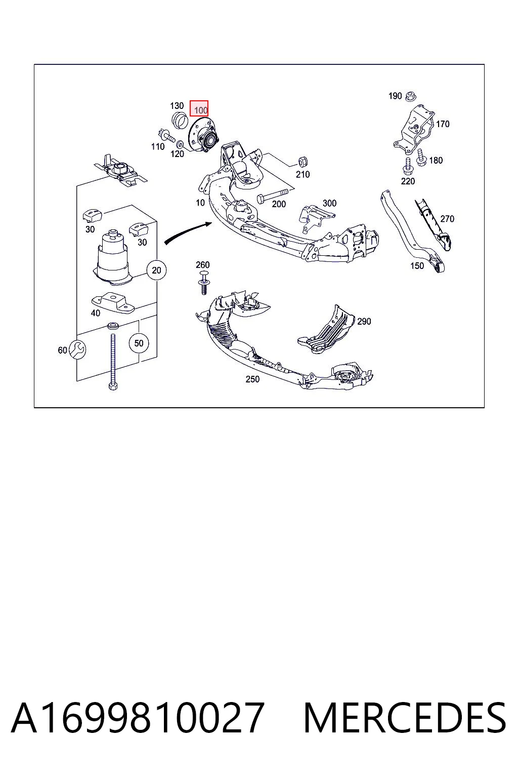 A1699810027 Mercedes Cubo traseiro