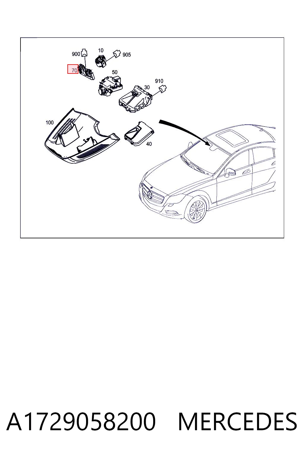 A1729058200 Mercedes Sensor de chuva