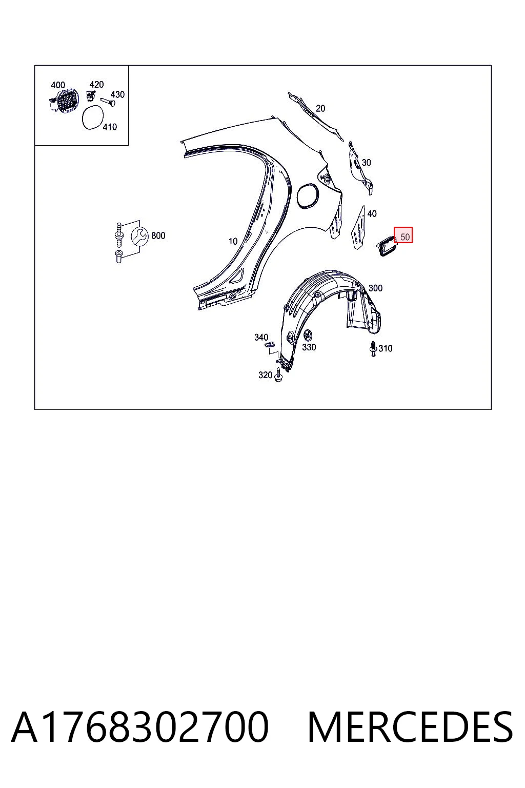 A1768302700 Mercedes Grelha traseira de ventilação