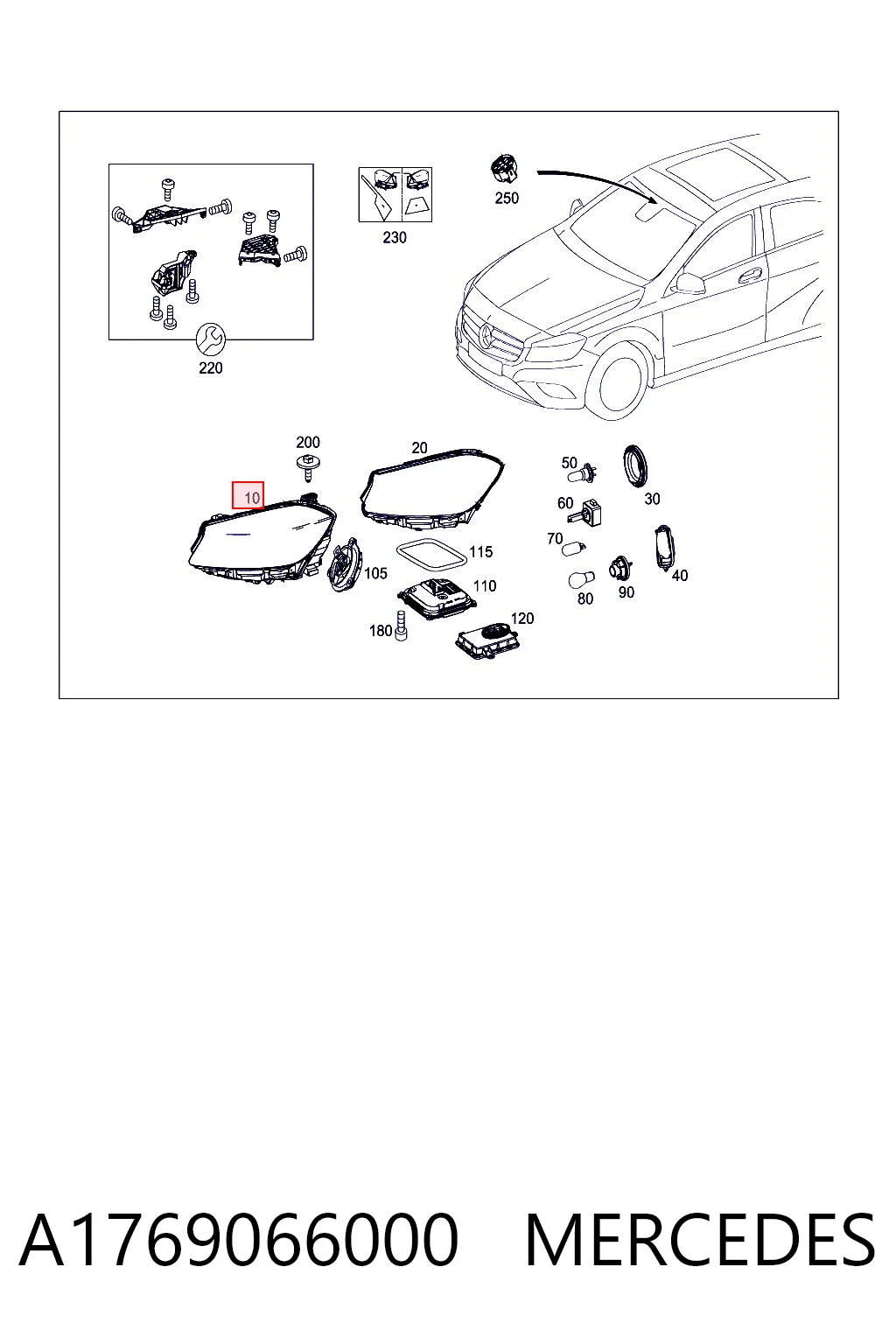 A1769066000 Mercedes Luz direita