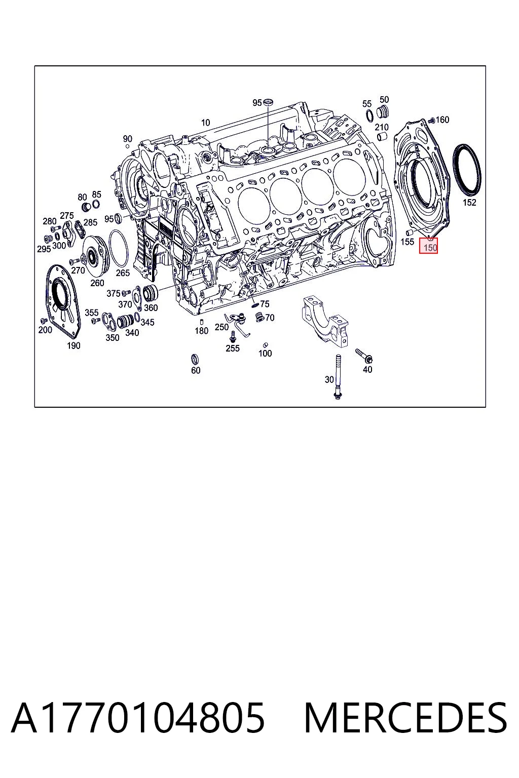  Vedação traseira de cambota de motor Mercedes S conversível (A217) (2015 - 2020) 