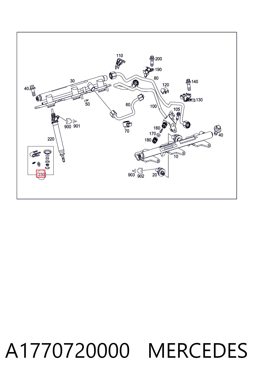 A1770720000 Mercedes Kit de reparação do injetor