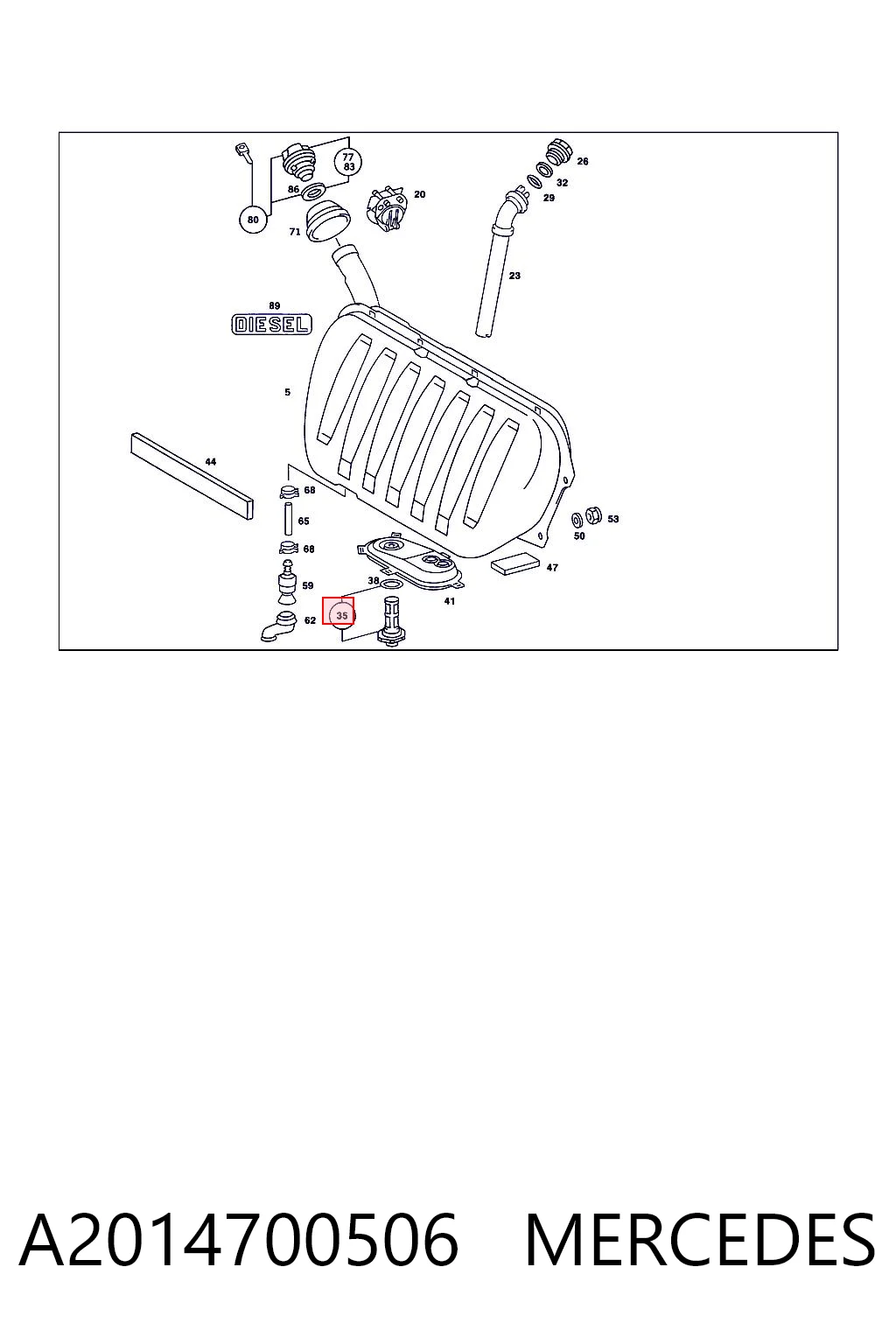 A2014700506 Mercedes Filtro de malha de bomba de gasolina
