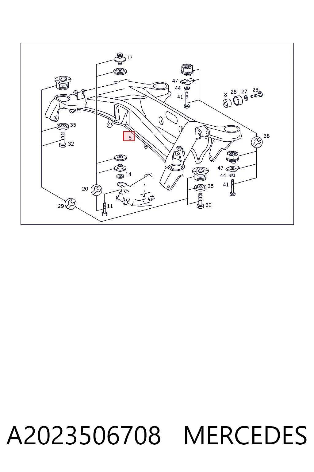 Compre Viga de suspensão traseira (plataforma veicular) Mercedes C 