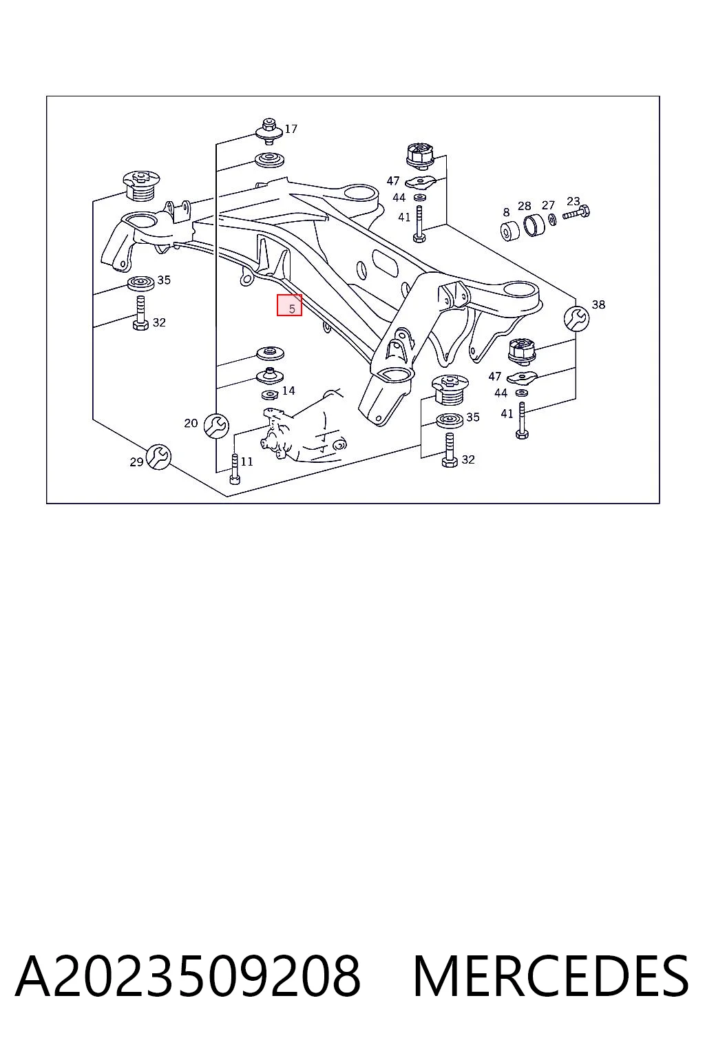 Viga de suspensão traseira (plataforma veicular) Mercedes C preço, a partir de 270,25 USD