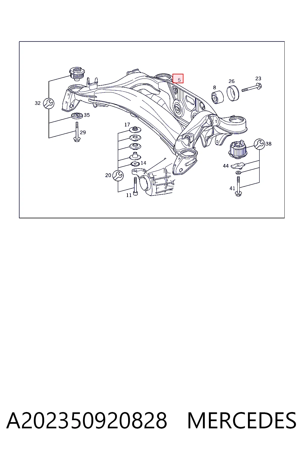 Viga de suspensão traseira (plataforma veicular) para Mercedes C S202
