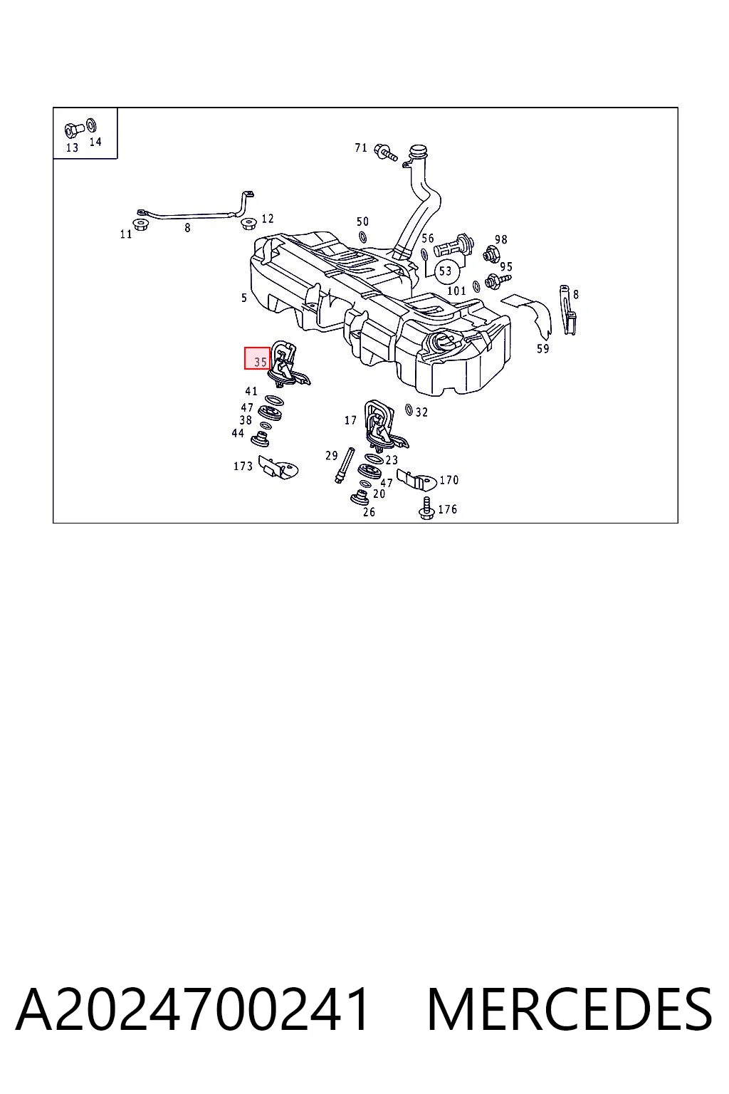 A2024700241 Mercedes Sensor direito do nível de combustível no tanque