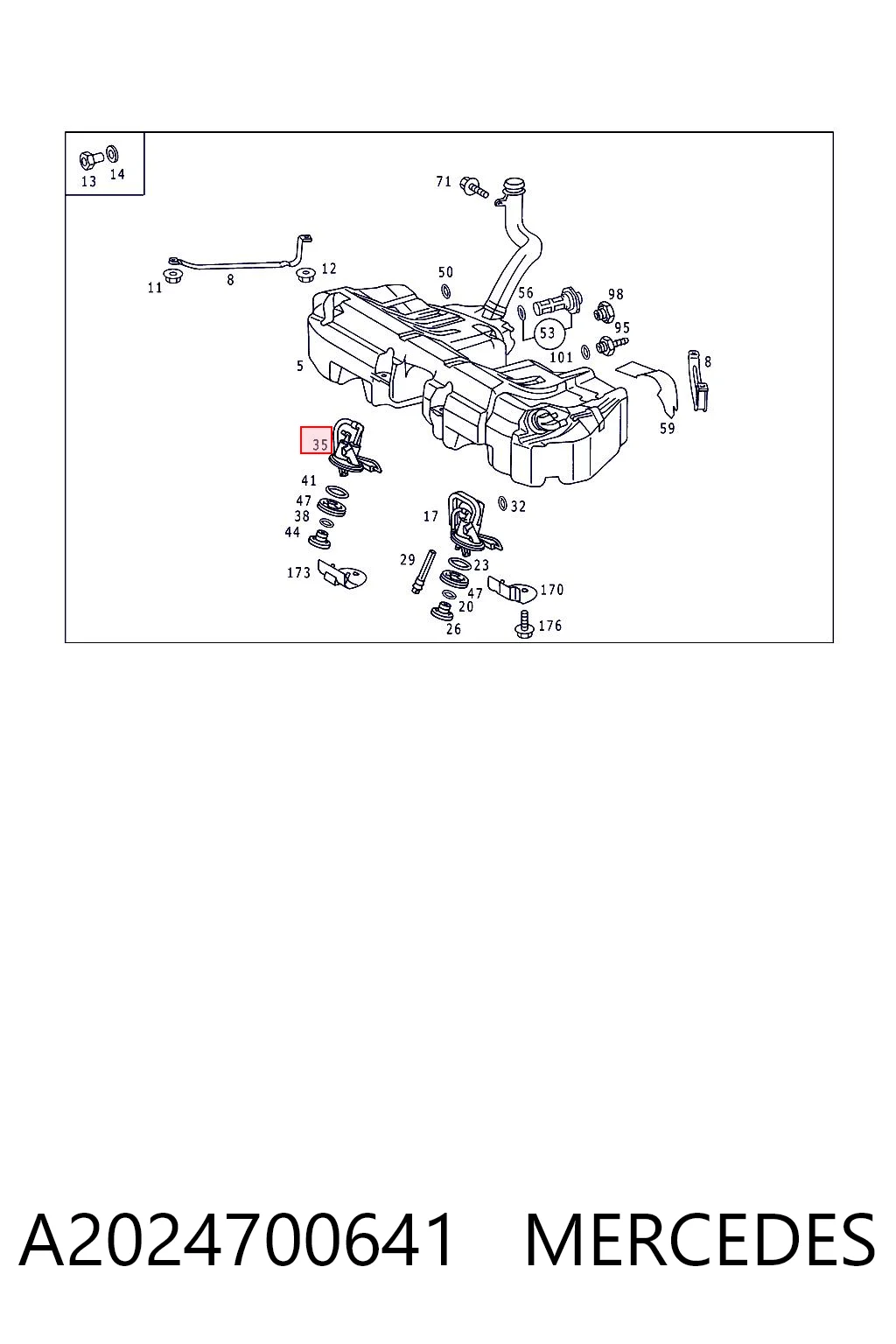 A2024700641 Mercedes Sensor direito do nível de combustível no tanque