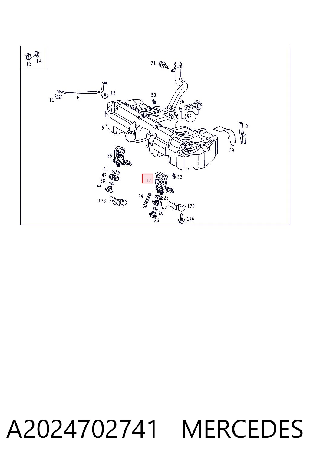 Módulo de bomba de combustível com sensor do nível de combustível para Mercedes C  W202