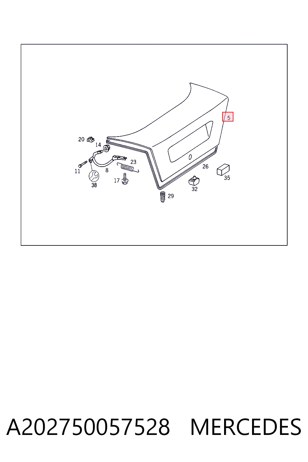 Tampa de porta-malas para Mercedes C  W202