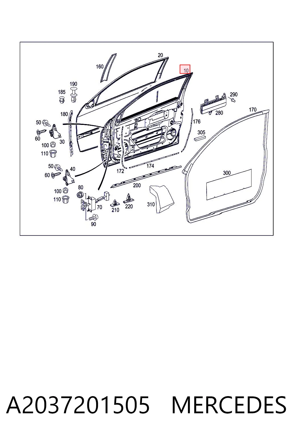 Porta dianteira esquerda Mercedes C  CL203 ao melhor preço