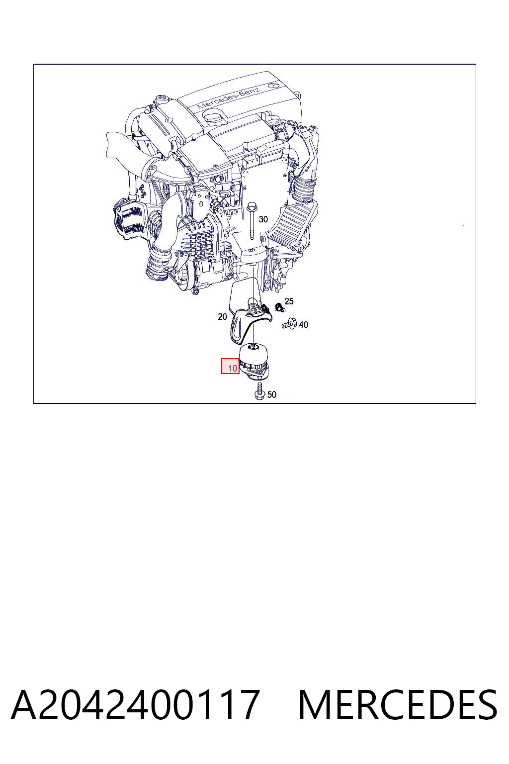 A2042400117 Mercedes Coxim (suporte) esquerdo/direito de motor