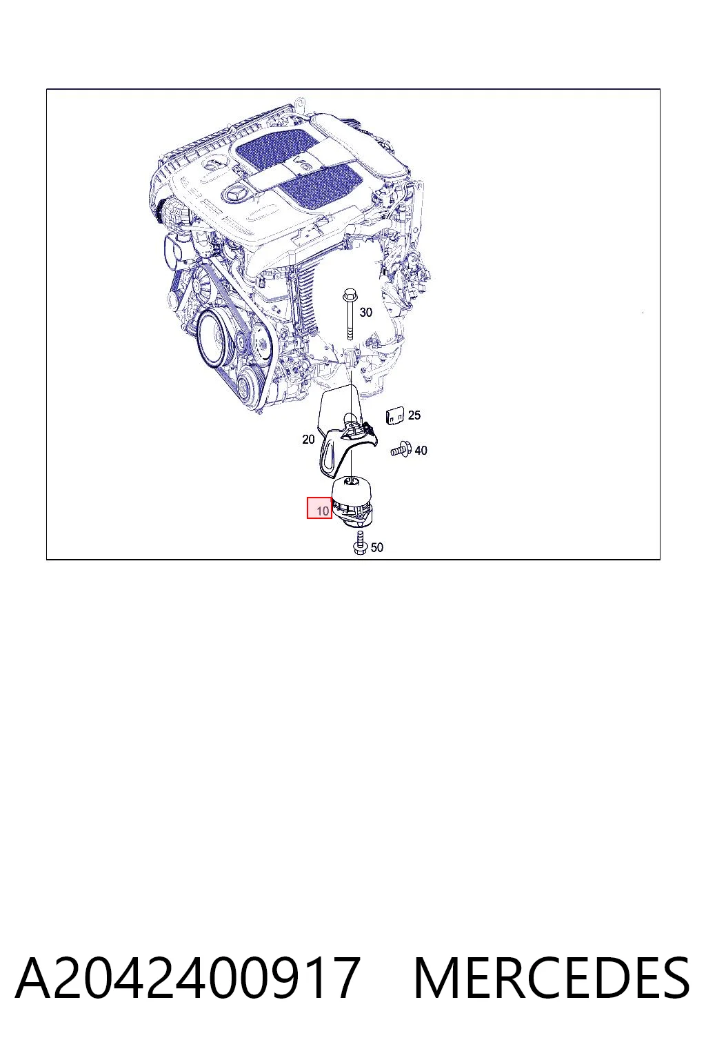 A2042400917 Mercedes Coxim (suporte) dianteiro de motor