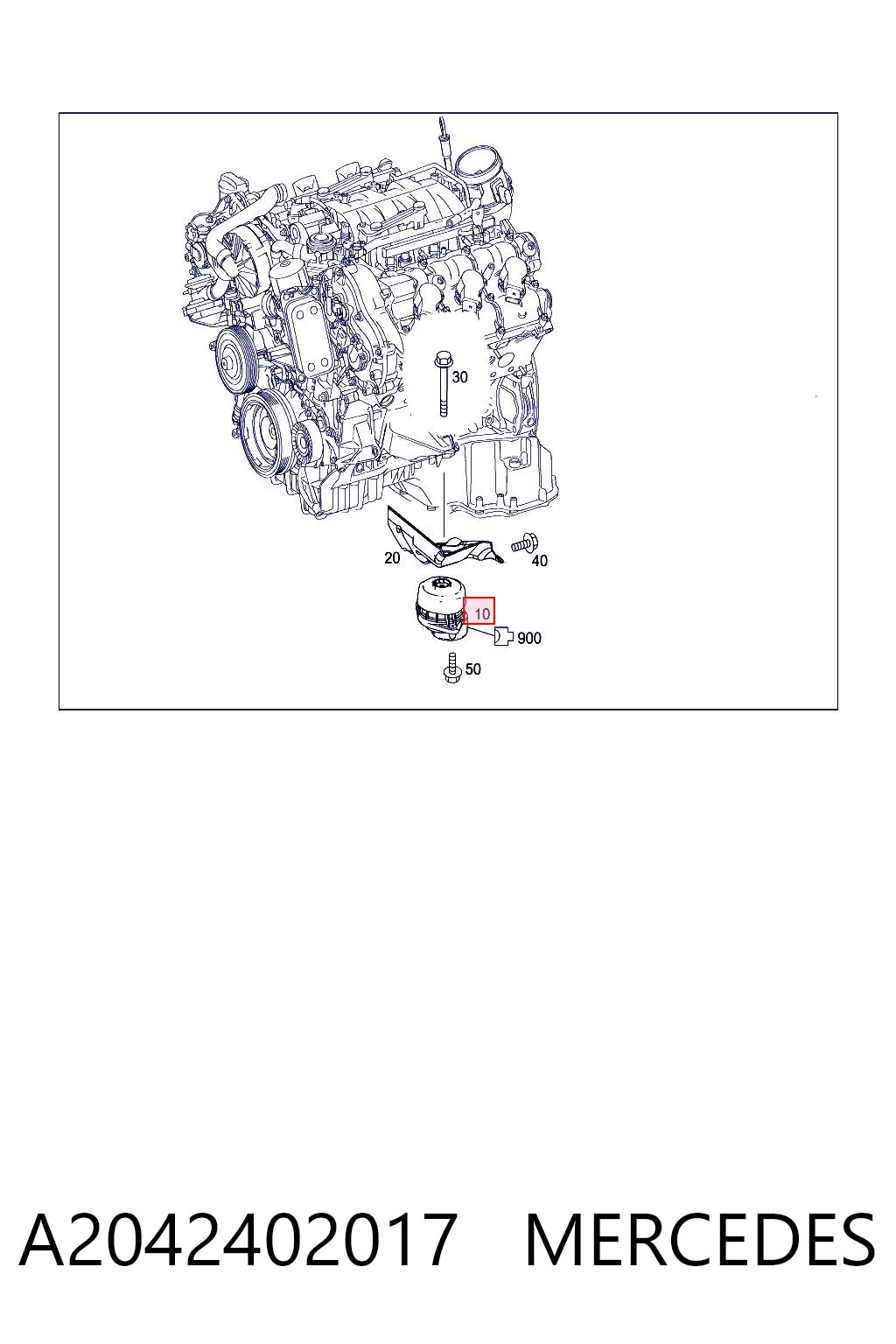 A2042402017 Mercedes Coxim (suporte) esquerdo/direito de motor