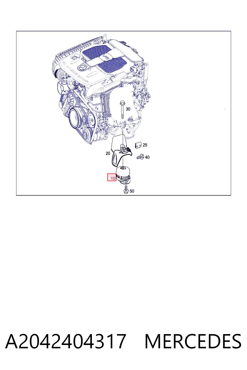 A2042404317 Mercedes Coxim (suporte) dianteiro de motor