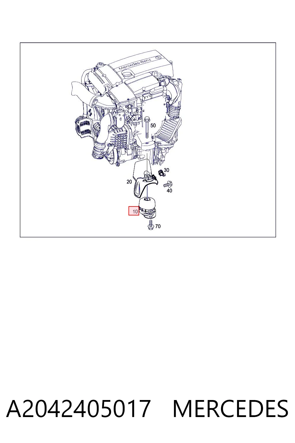A2042405017 Mercedes Coxim (suporte) esquerdo/direito de motor
