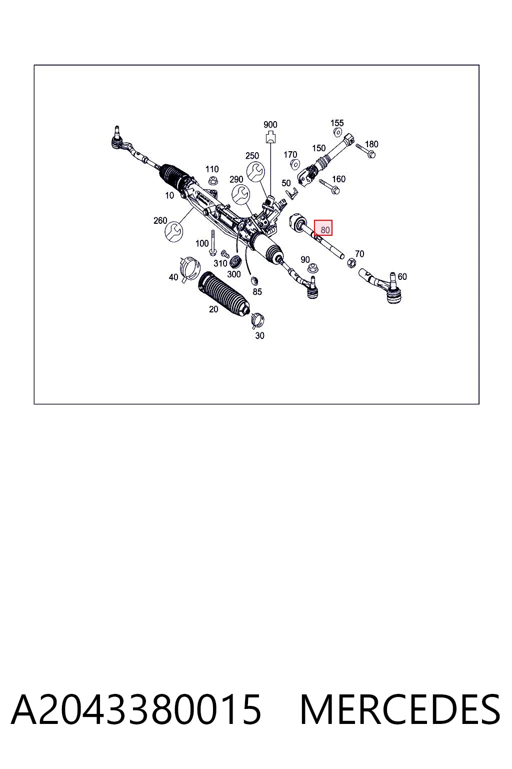 A2043380015 Mercedes Tração de direção