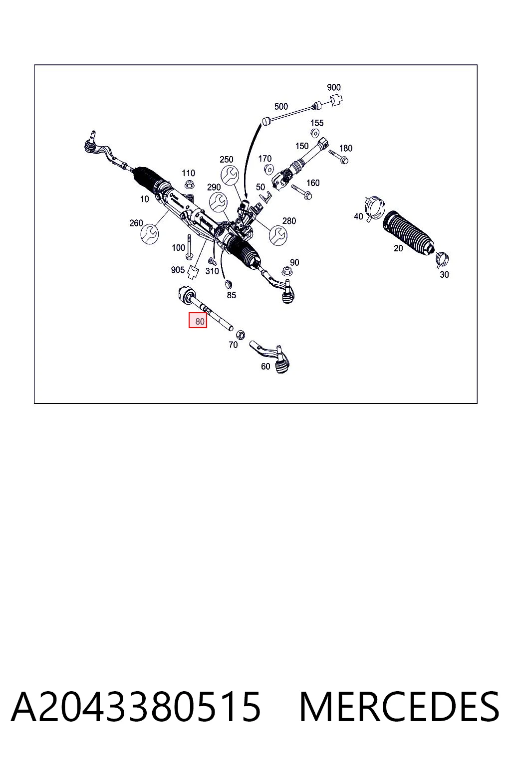A2043380515 Mercedes Tração de direção
