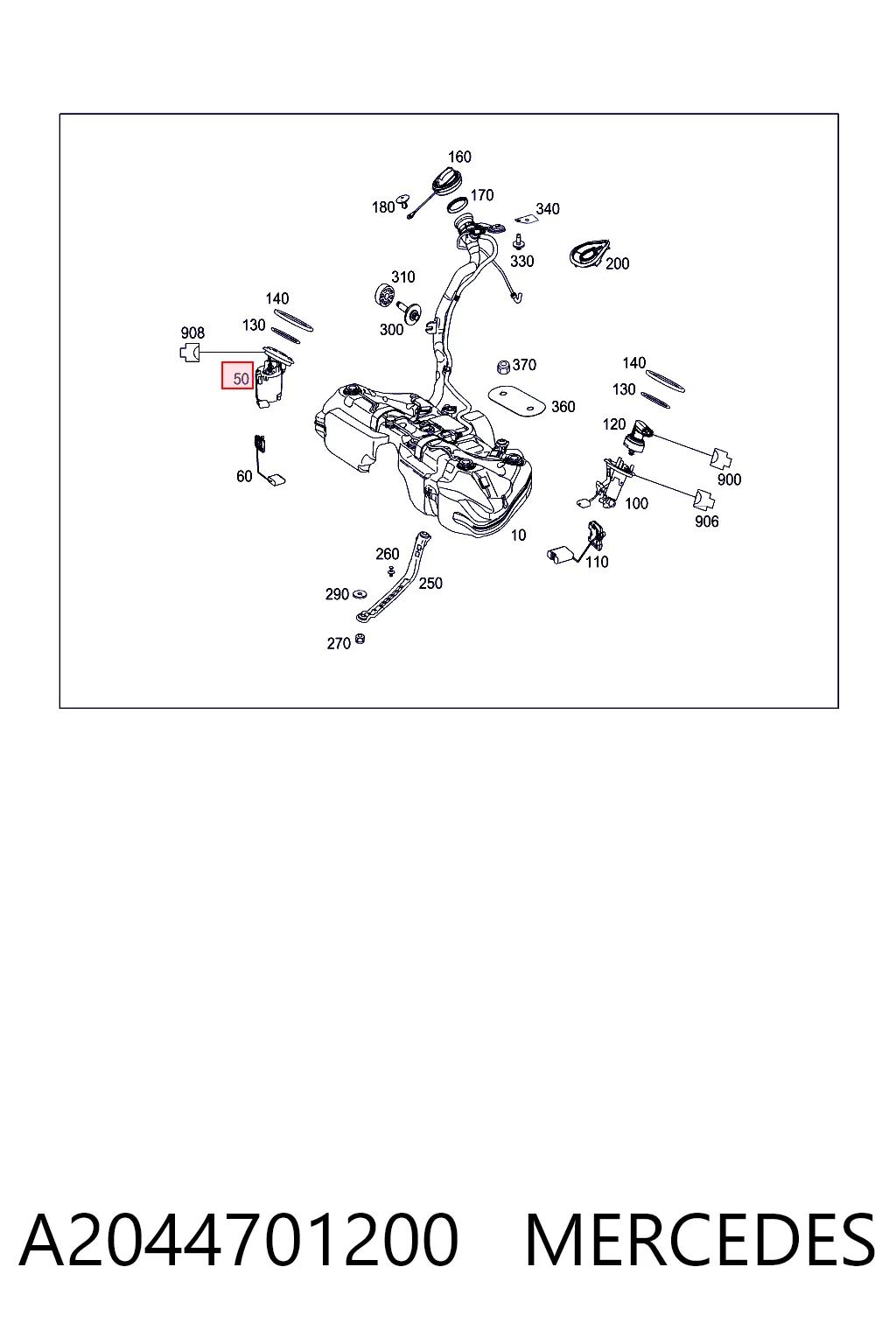 Módulo de bomba de combustível com sensor do nível de combustível para Mercedes C  W204