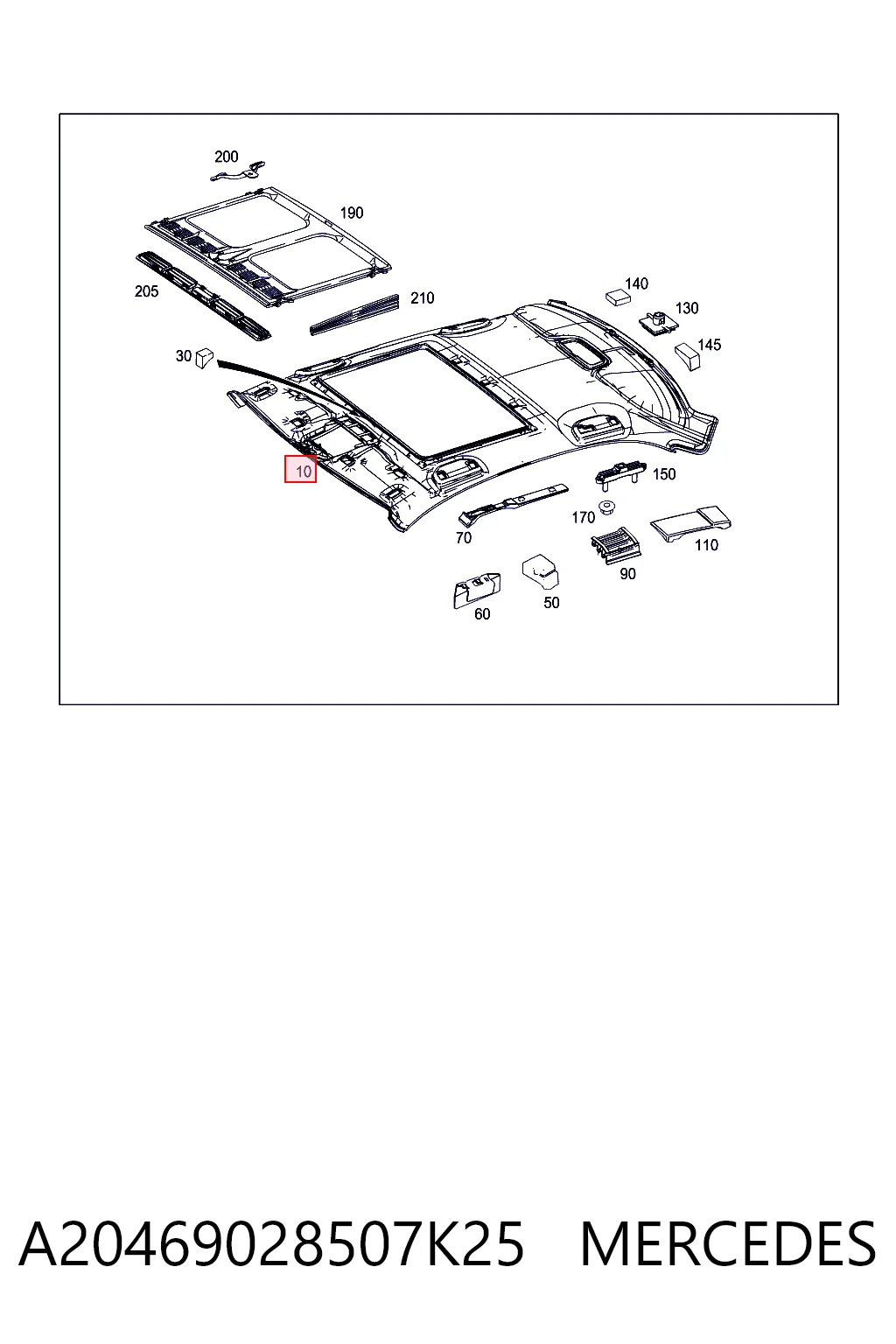 Revestimento do teto Mercedes C W204 ao melhor preço