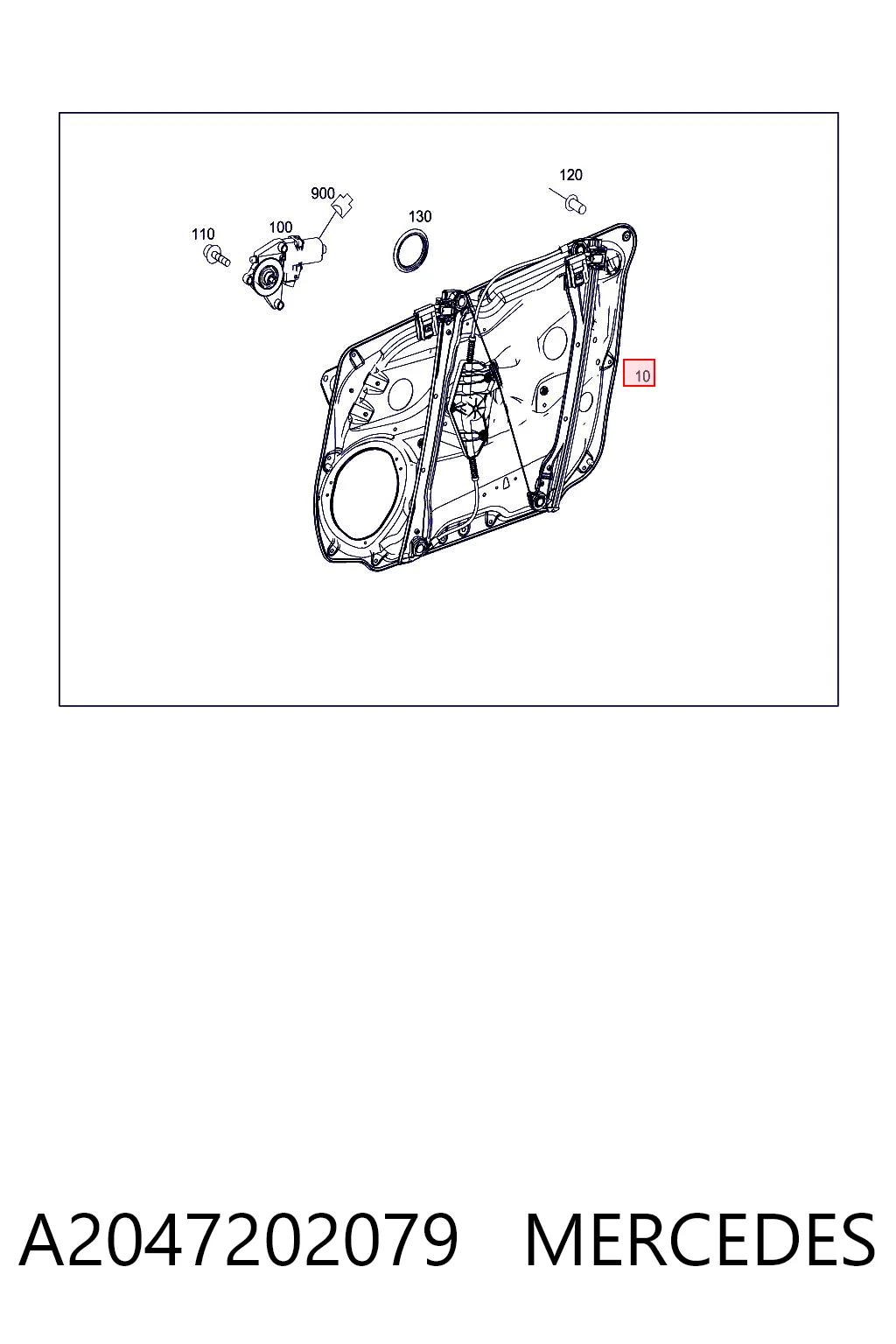  Mecanismo de acionamento de vidro da porta dianteira direita Mercedes GLK SUV (X204) (2008 - 2015) 