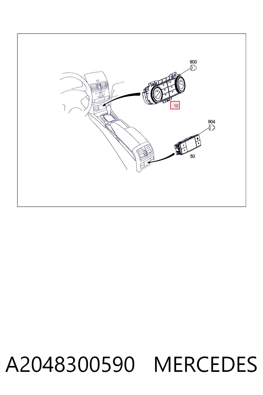 Compre Unidade de controlo dos modos de aquecimento/condicionamento Mercedes C 