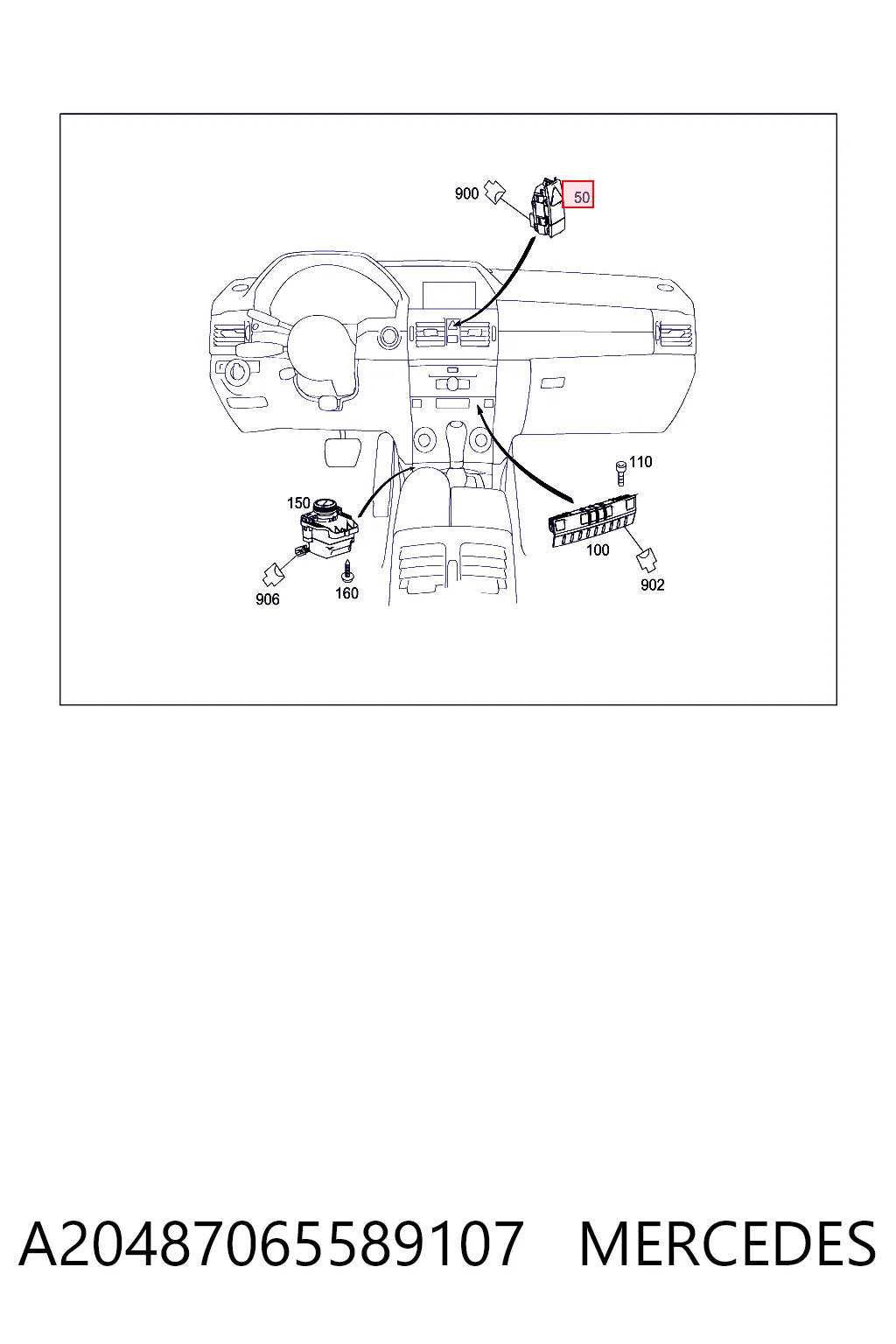 Compre Botão de ativação do sinal de emergência Mercedes C 