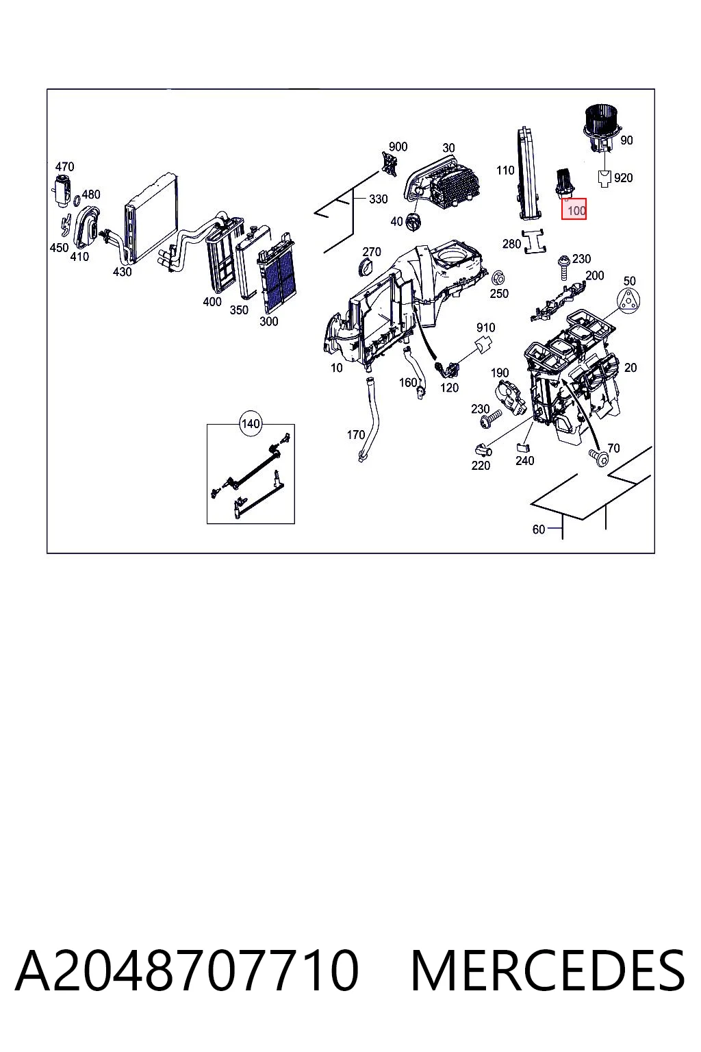 A2048707710 Mercedes Resistor (resistência) de ventilador de forno (de aquecedor de salão)