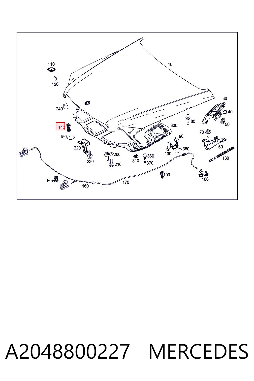 A2048800227 Mercedes Pára-choque (grade de proteção) da capota