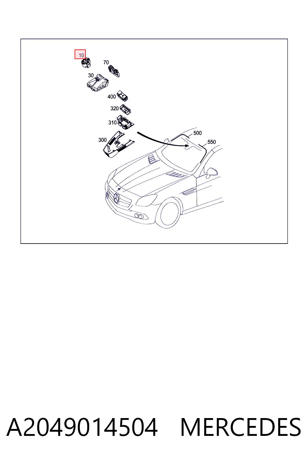 A2049014504 Mercedes Sensor de chuva