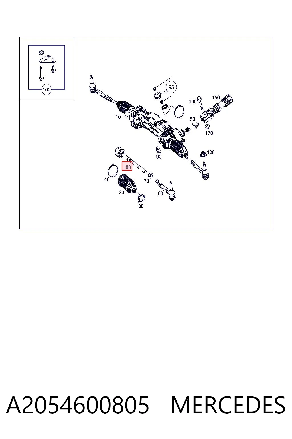 A2054600805 Mercedes Tração de direção
