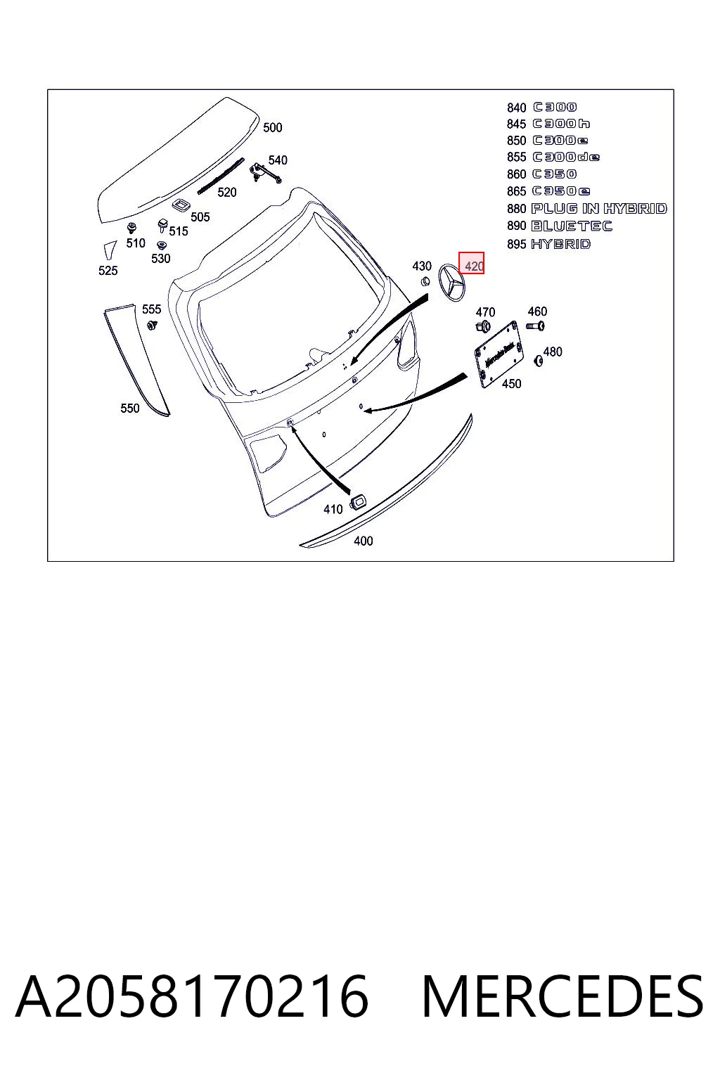A2058170216 Mercedes