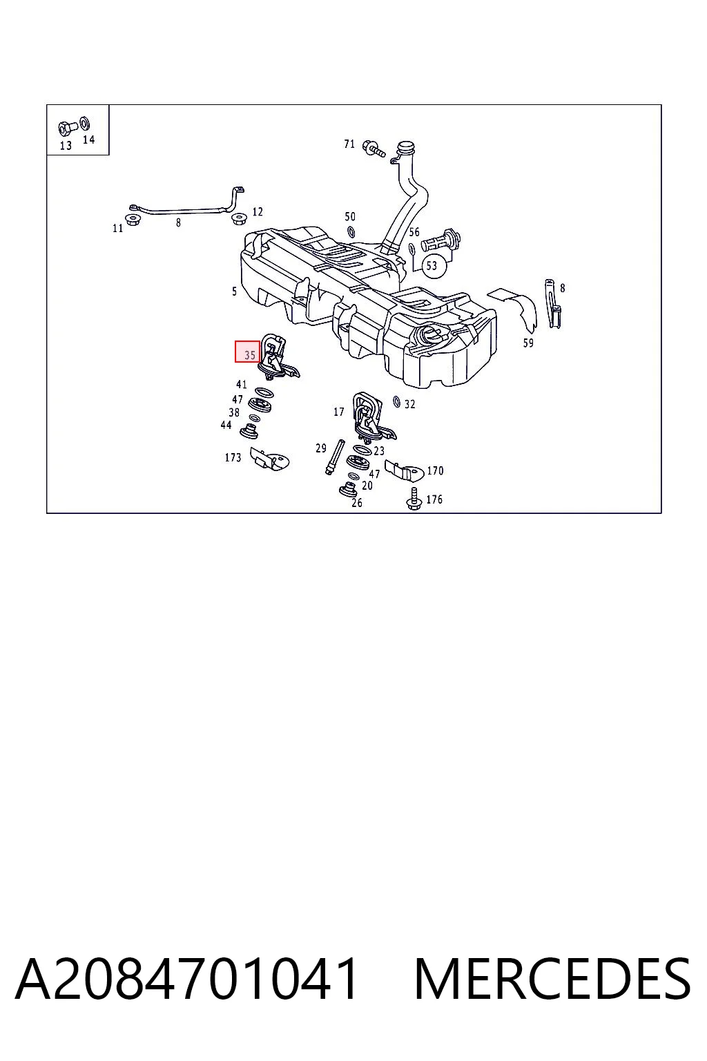 A2084701041 Mercedes Sensor direito do nível de combustível no tanque