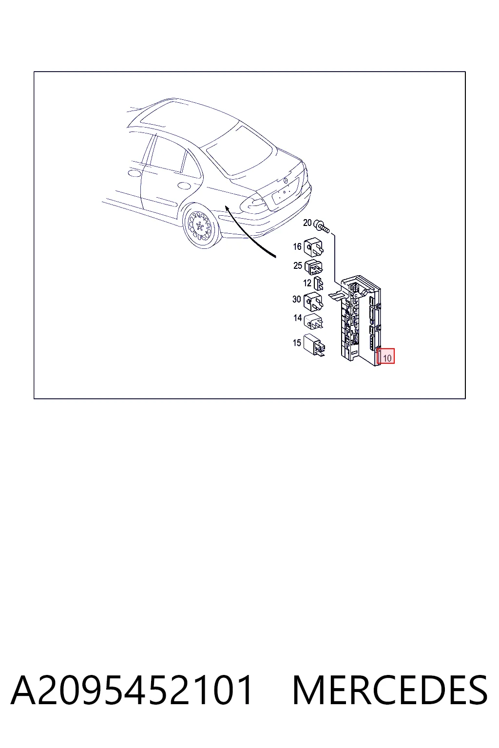 Unidade de controlo de sinais SAM A2035453301 Mercedes