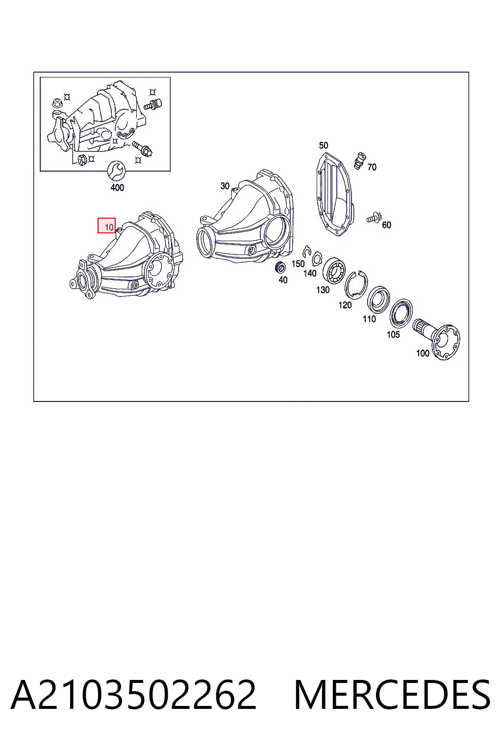  Redutor do eixo traseiro Mercedes E sedan (W124) (1984 - 1993) 