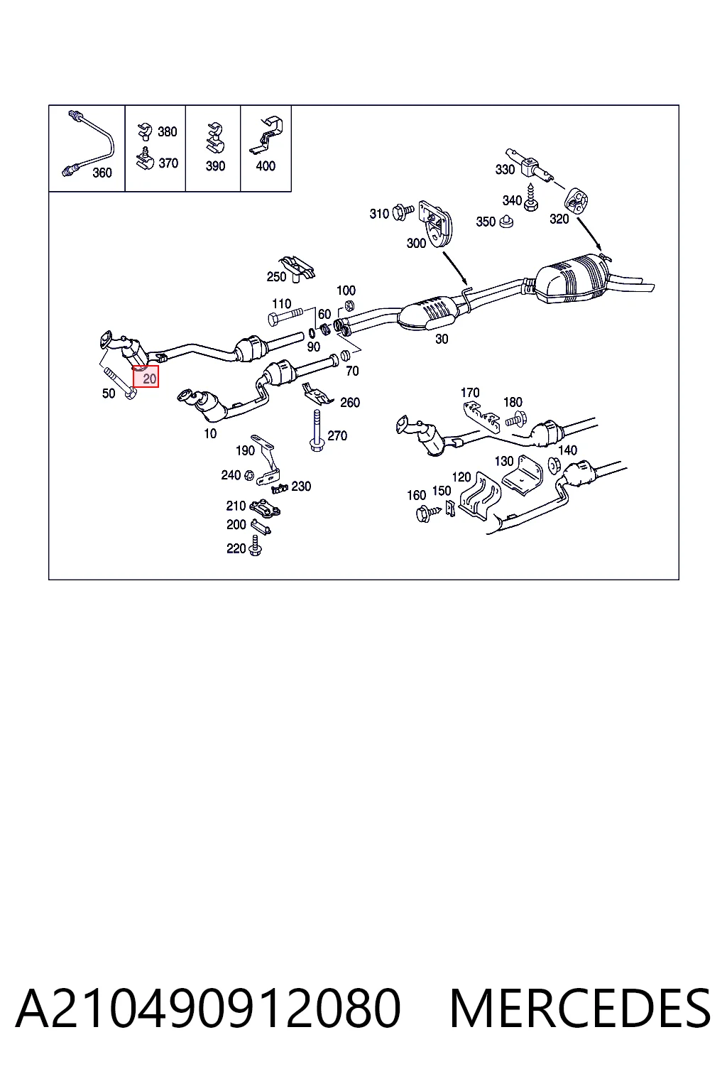 Convertidor - catalisador para Mercedes E S210