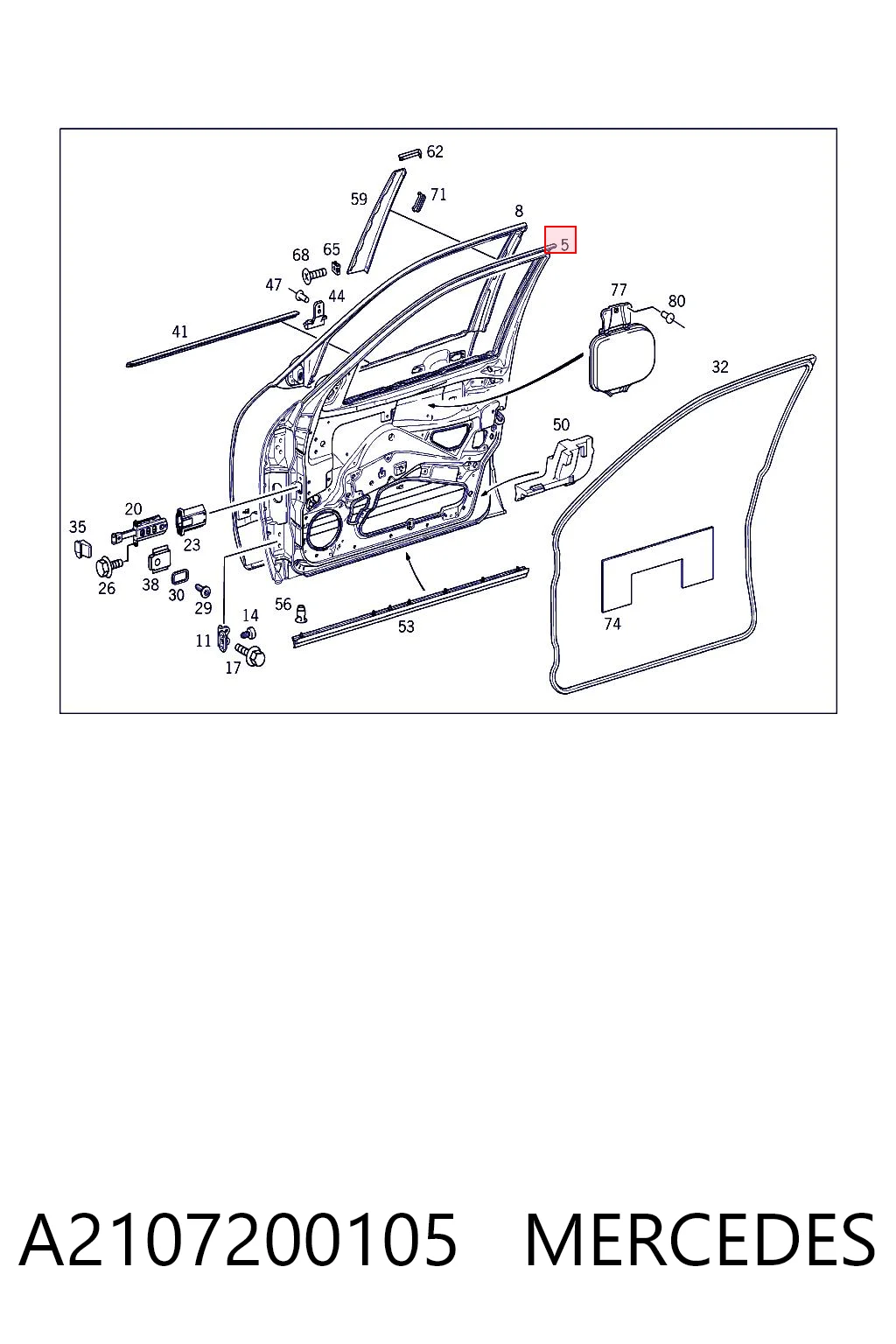 Porta dianteira esquerda para Mercedes E  W210